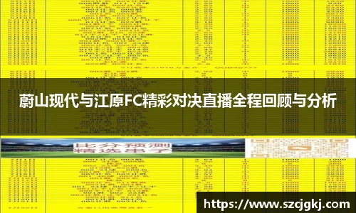 蔚山现代与江原FC精彩对决直播全程回顾与分析